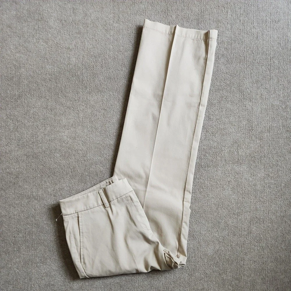 Pendleton 100% Cotton Chino Pants Womens 10 Beige High Rise Straight Leg
